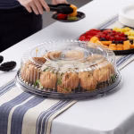 Alternative view of Plastic Catering Tray 12″ with Dome Lid Combo White ENSI